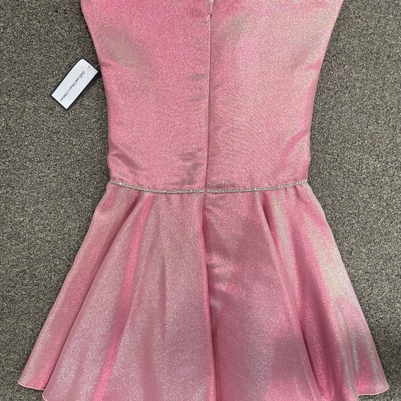 Party Dress - Dolls and Divas Couture Pink Metallic Cap Sleeve - Picture 3 of 7